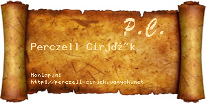 Perczell Cirjék névjegykártya